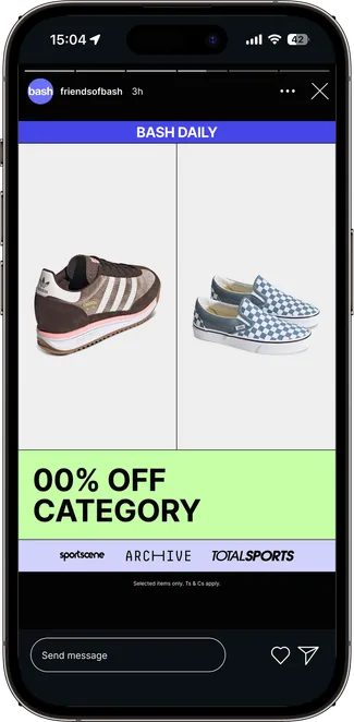 A Bash Daily deal in an Instagram story