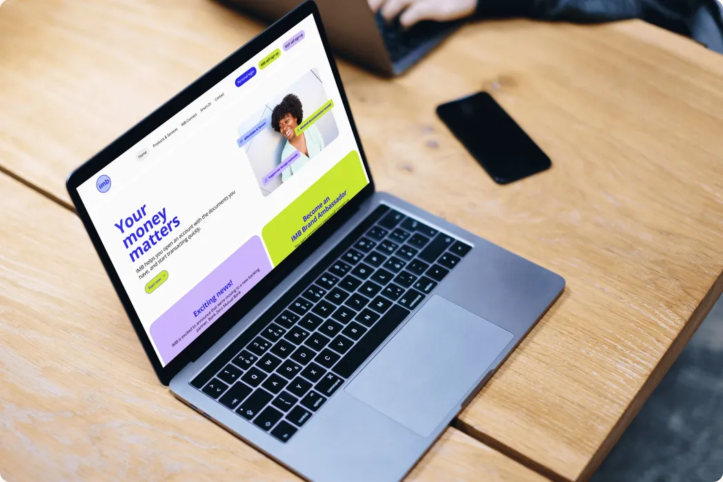 The IMB website on a laptop